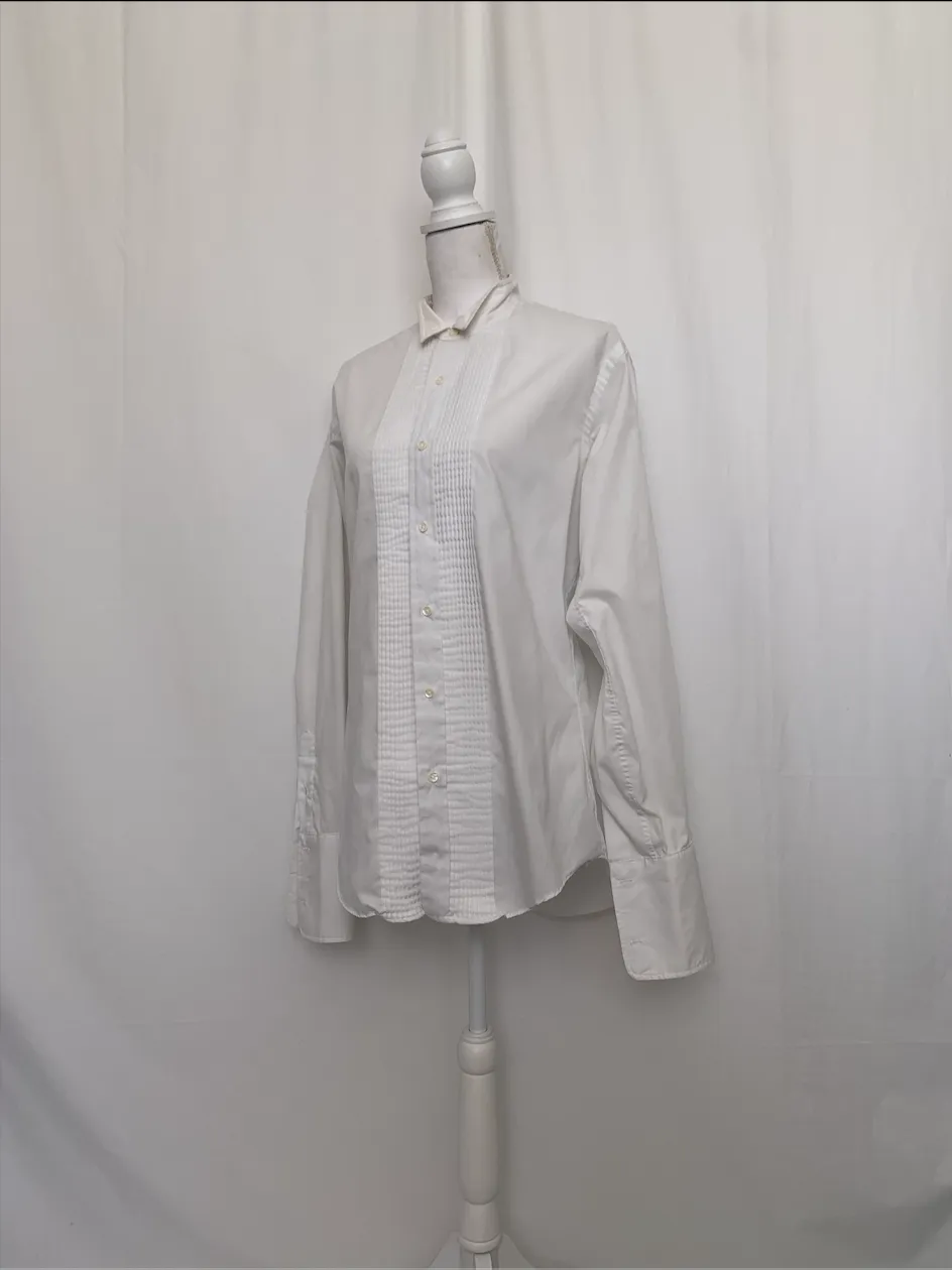 White Tuxedo Shirt With Wing Tip Collar - Scott Stephens ( )