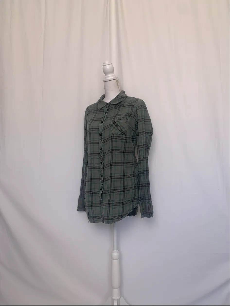Green and Gray Plaid Shirt - Vans (Extra Large)