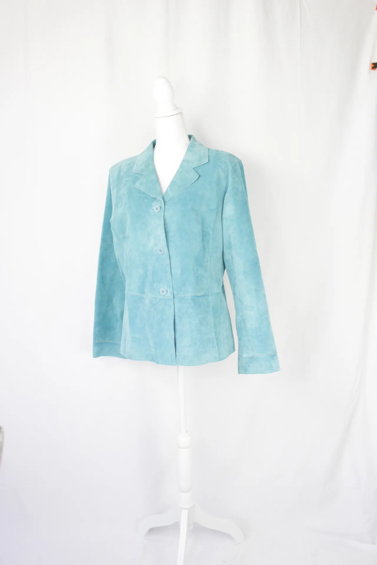 Turquoise Jacket - Leather Blazer (large)