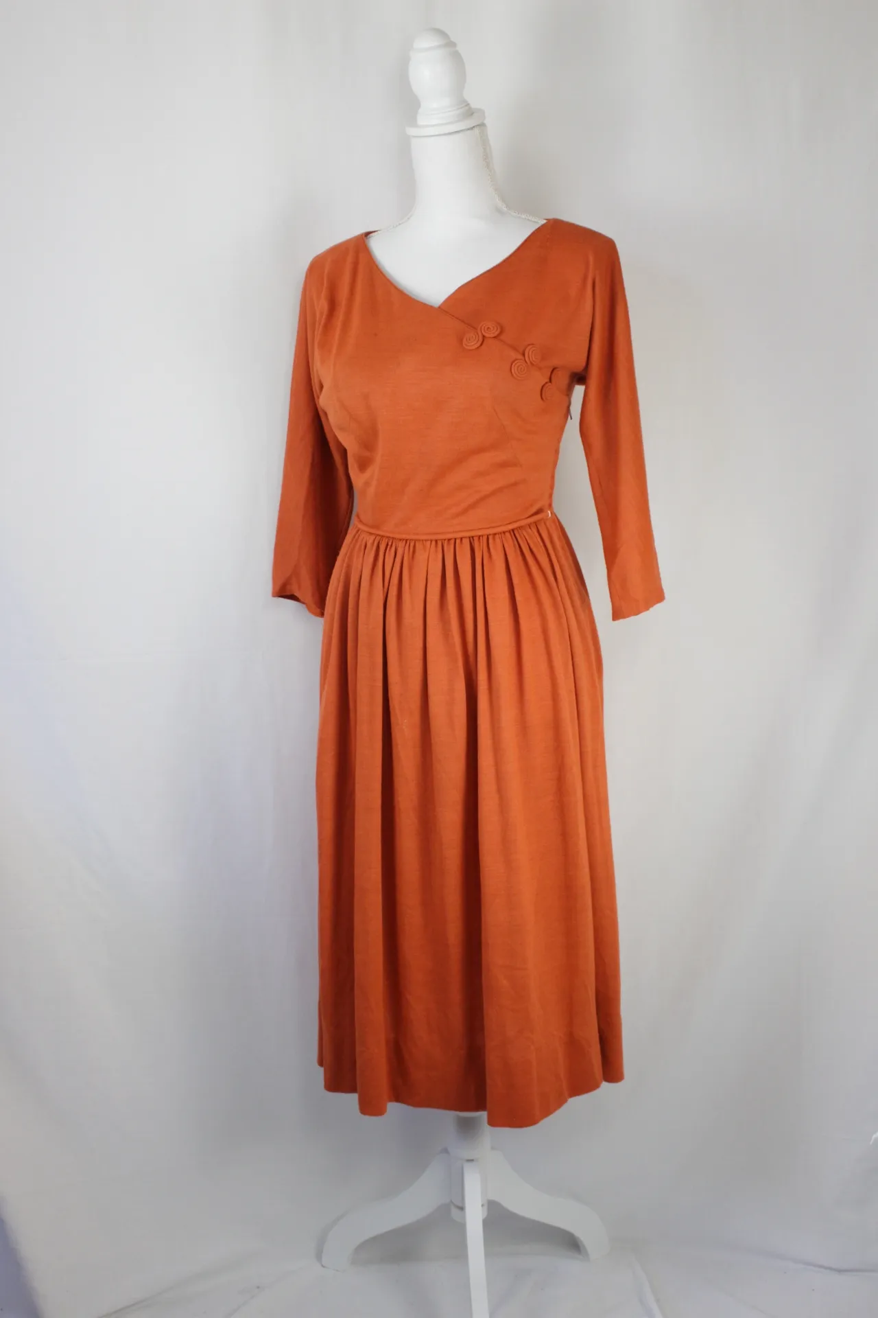 Orange Dress - Wrapped Neckline (small)