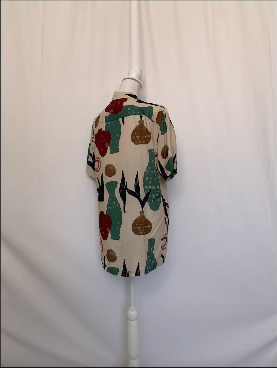 Beige Shirt With Multicolor Pattern - Asos Design (Medium)