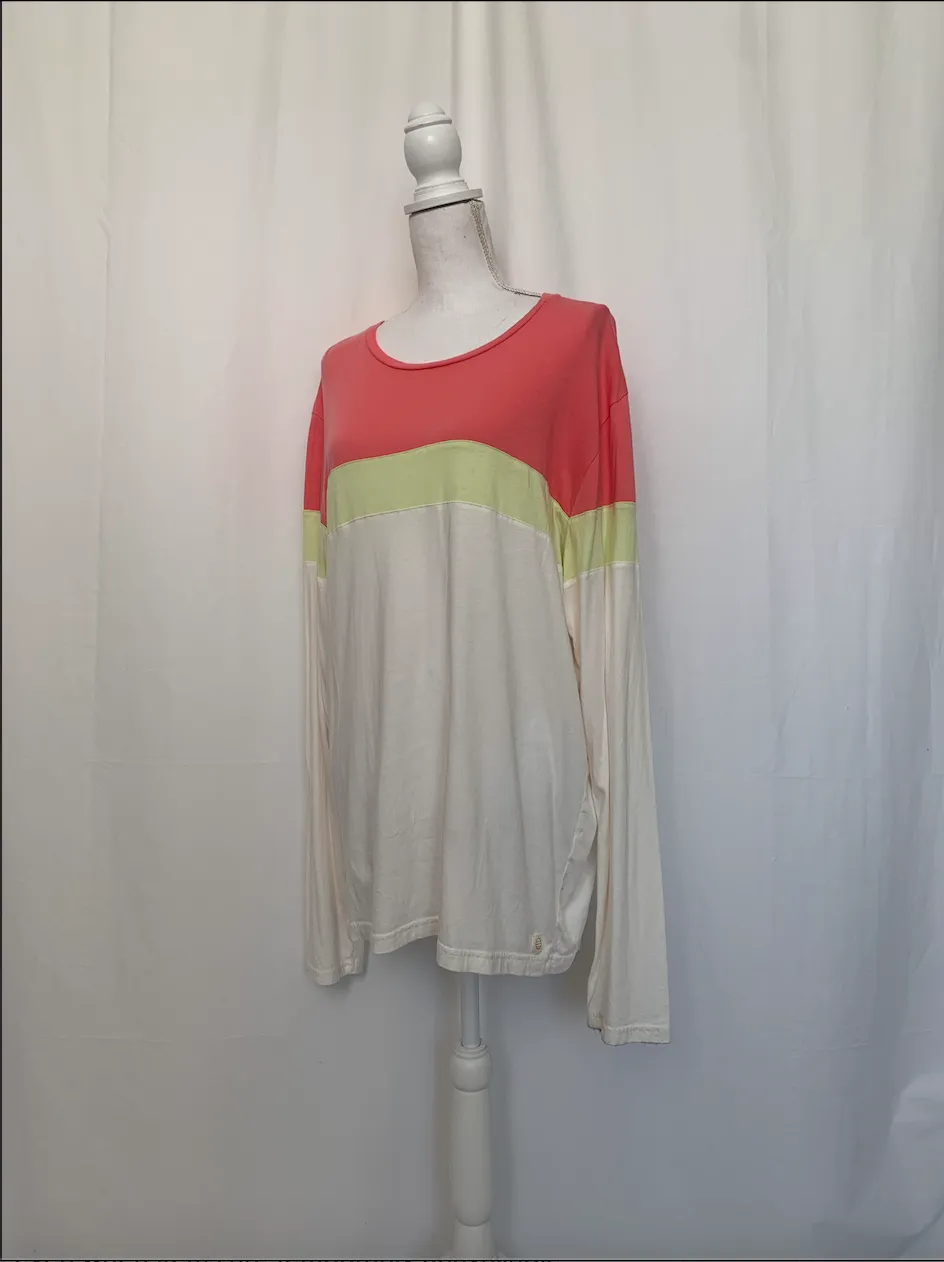 Pink, Green, and White Striped Top - Marine Layer (Large)