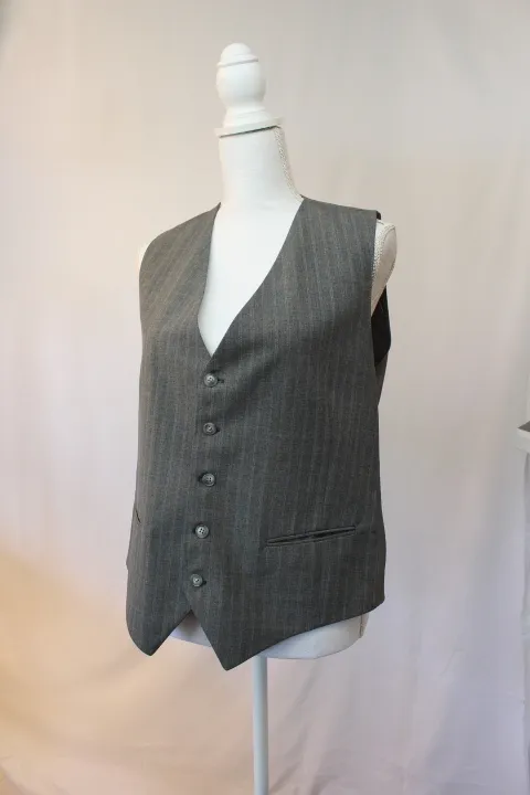 Gray Suit Vest - Pinstriped ()