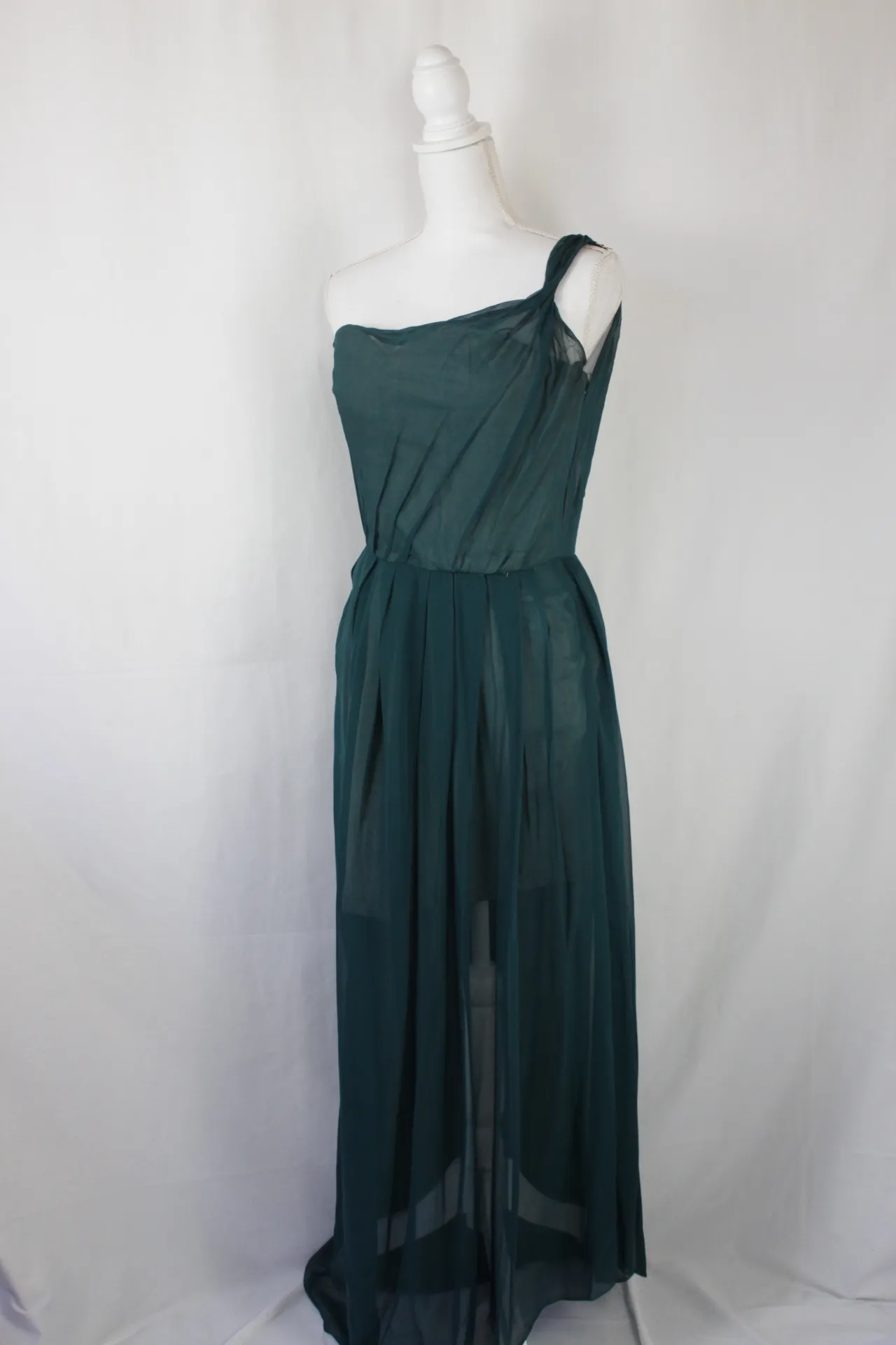 Green Dress - One-Shoulder (small)