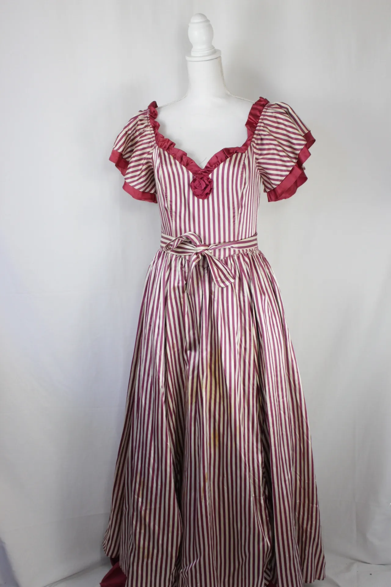 Red and White Dress - Pinstriped