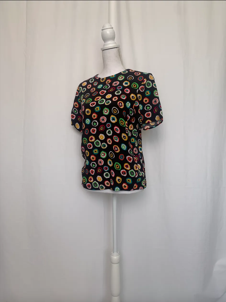 Multicolor Flower Pattern Top - SK & Company (Medium)