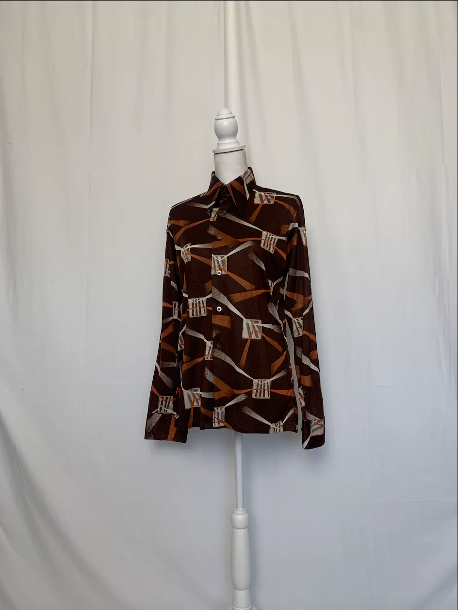Brown Multicolor Patterned Shirt - The 45 West Collection ( )