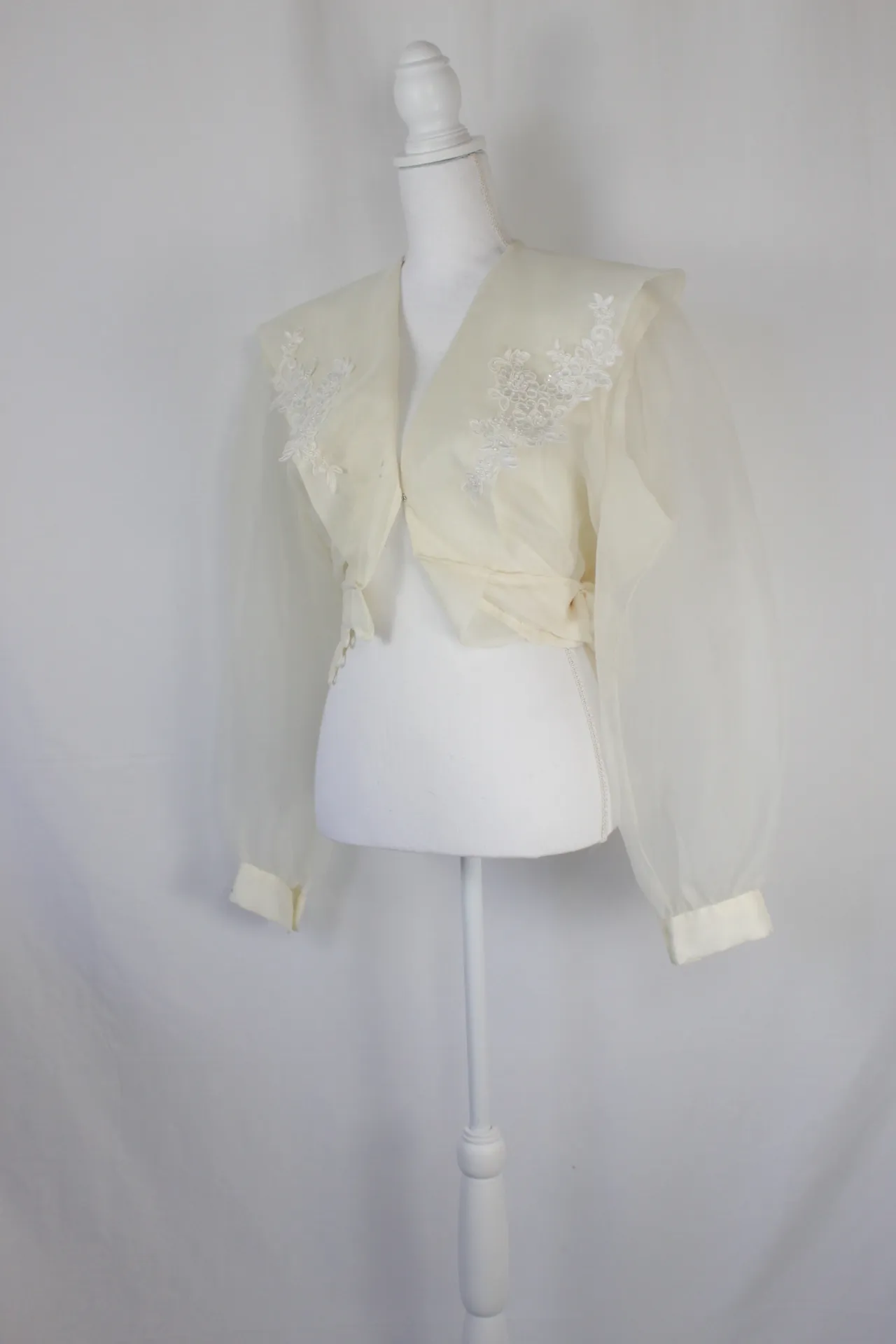 Cream Period Bustle Blouse