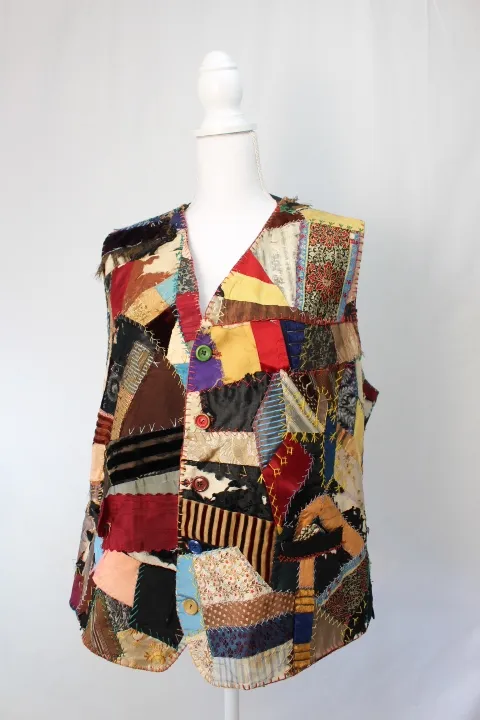 Frankenstein Patchwork Vest - Mismatch Buttons ()