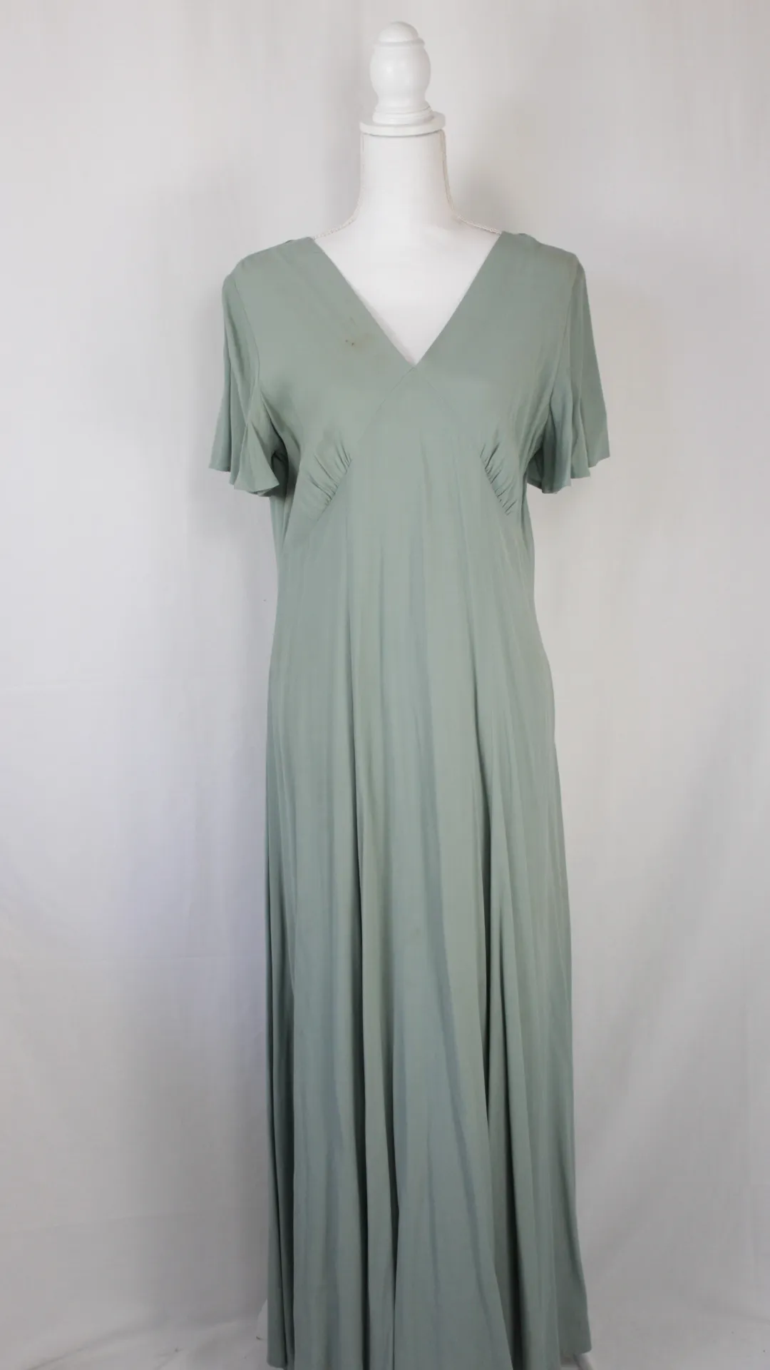 Turquoise Dress - plunge-neck (large)