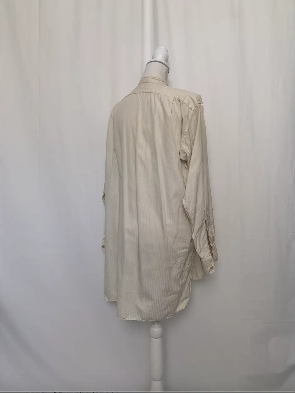 Off-White Striped Band Collar Shirt ( )