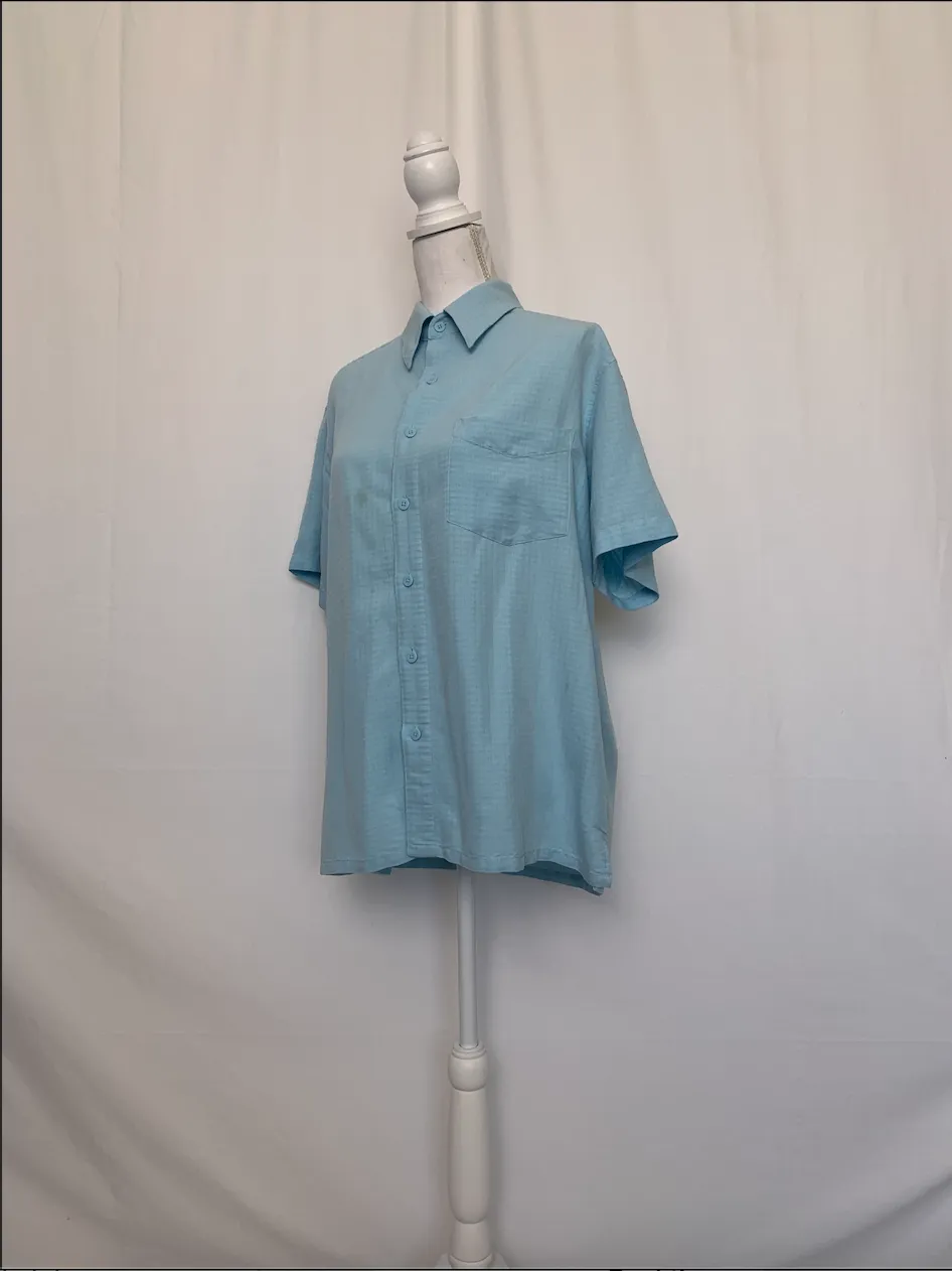 Blue Short Sleeve Shirt - Milano Bay (Large)