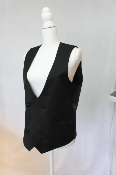 Black Suit Vest - Double Breasted (medium)