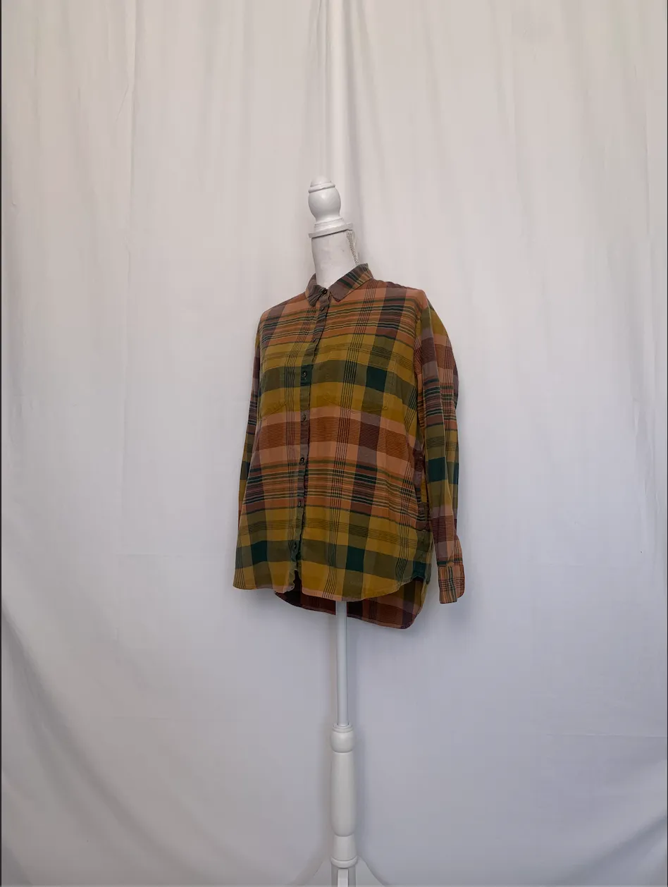 Multicolor Yellow Plaid Shirt - Madewell (Medium)