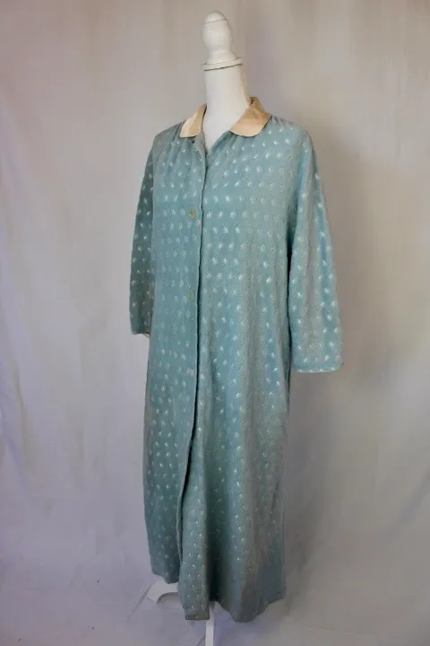 Light Blue Jacket - Fleece with Embroidered White Dot House Coat ()