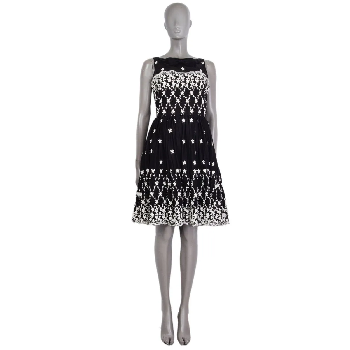 White Dress - Stitched Black Flowers (small)