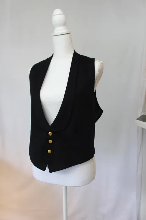 Blue Suit Vest - Collared, Ornamental Buttons ()