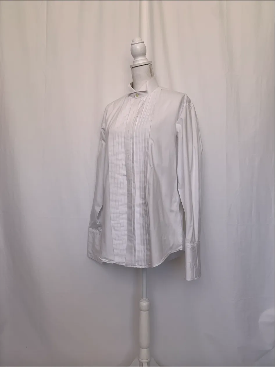 French Cuffed Tuxedo Shirt With Wing Tip Collar - Pierre Balmain ( )