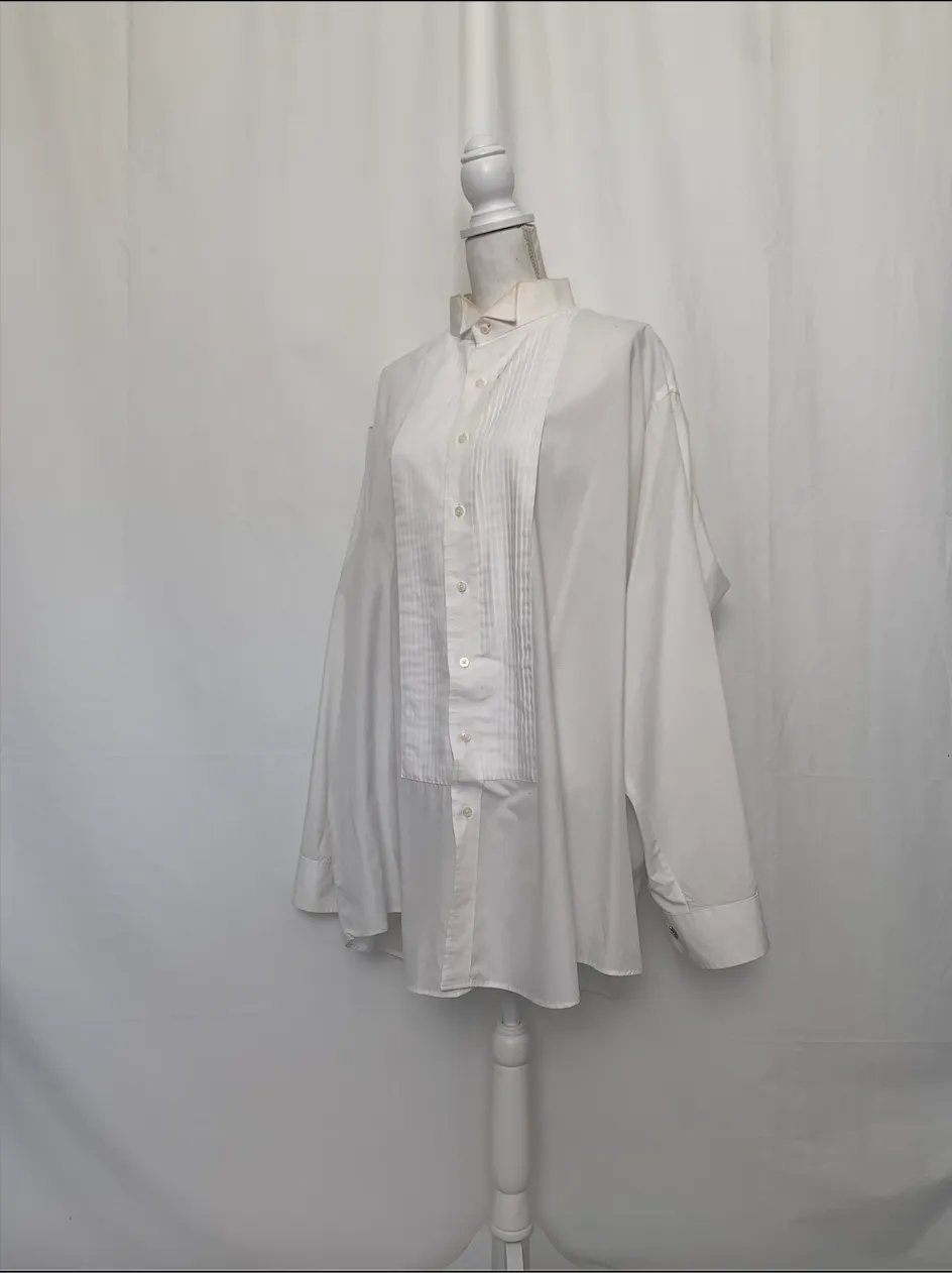 French Cuffed Tuxedo Shirt With Wing Tip Collar - Neil Allyn (Extra Extra Large)