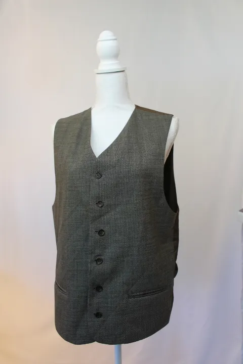 Gray Suit Vest - Tweed With Brown Lining ()