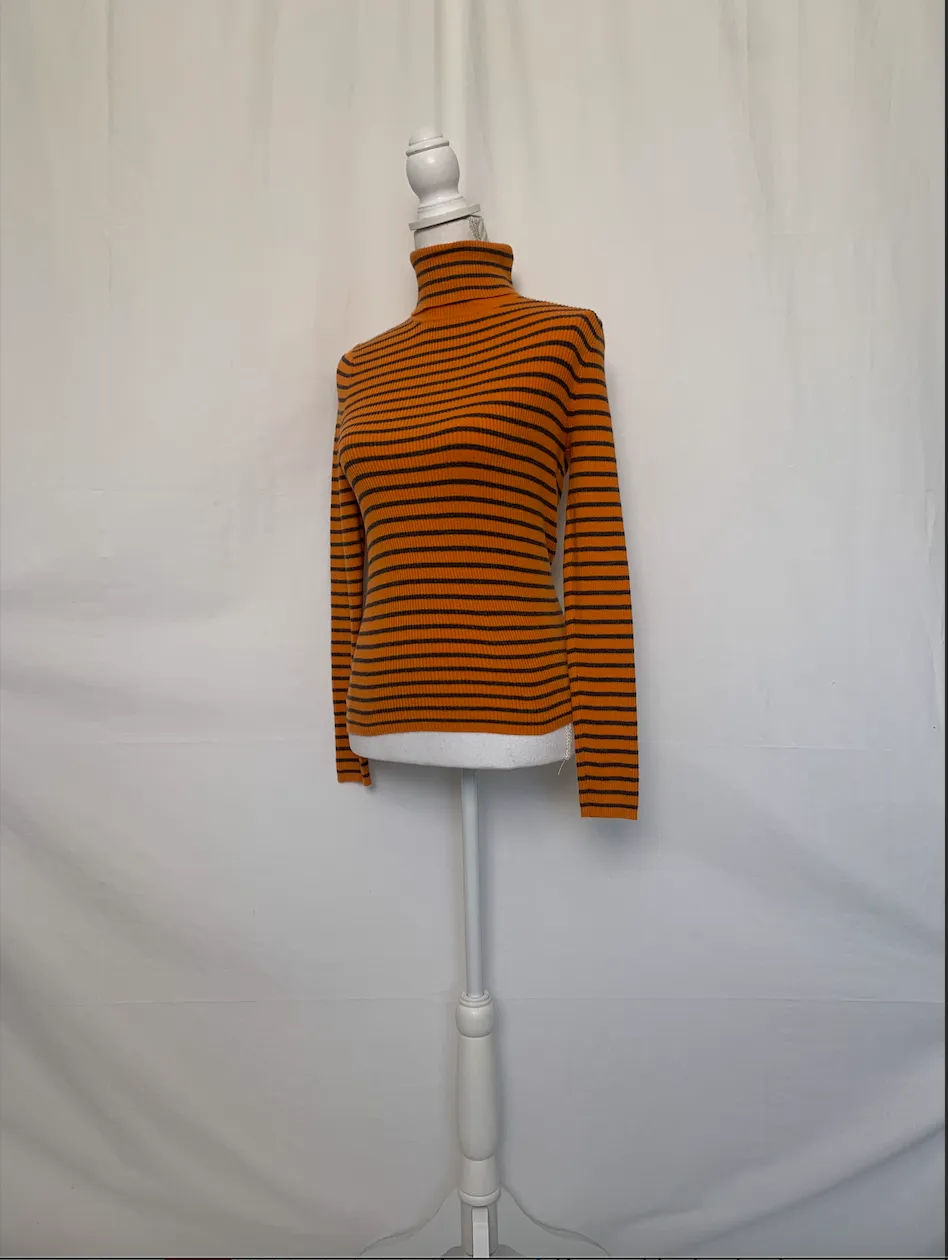 Orange and Blue Striped Turtleneck - Old Navy (Extra Small)