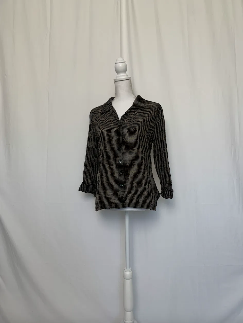 Black and Sheer Striped Shirt - Habitat (Medium)