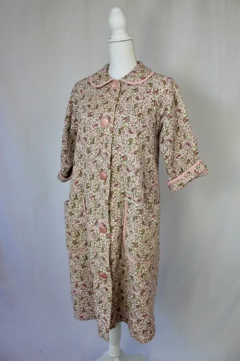 Pink and Green Jacket - Quilted Paisley House Coat ()