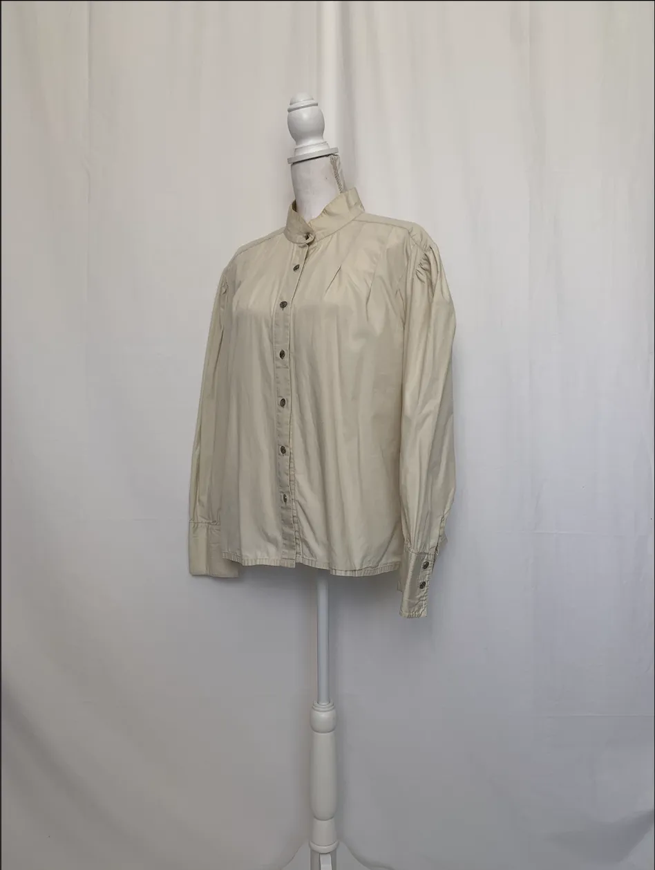 Beige Band Collar Shirt - Scully (Extra Extra Large)