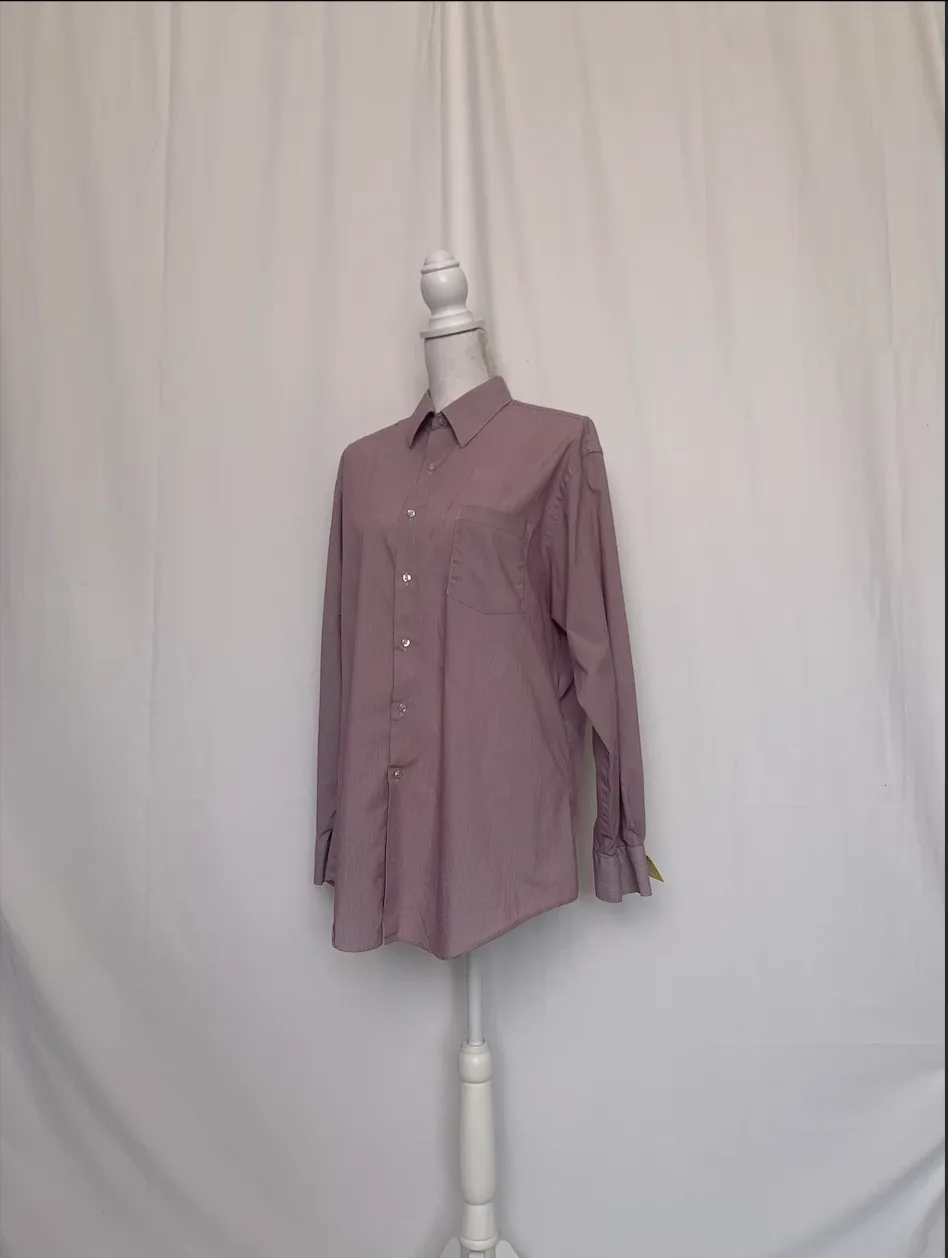Purple and White Striped Shirt - Van Huesen ( )