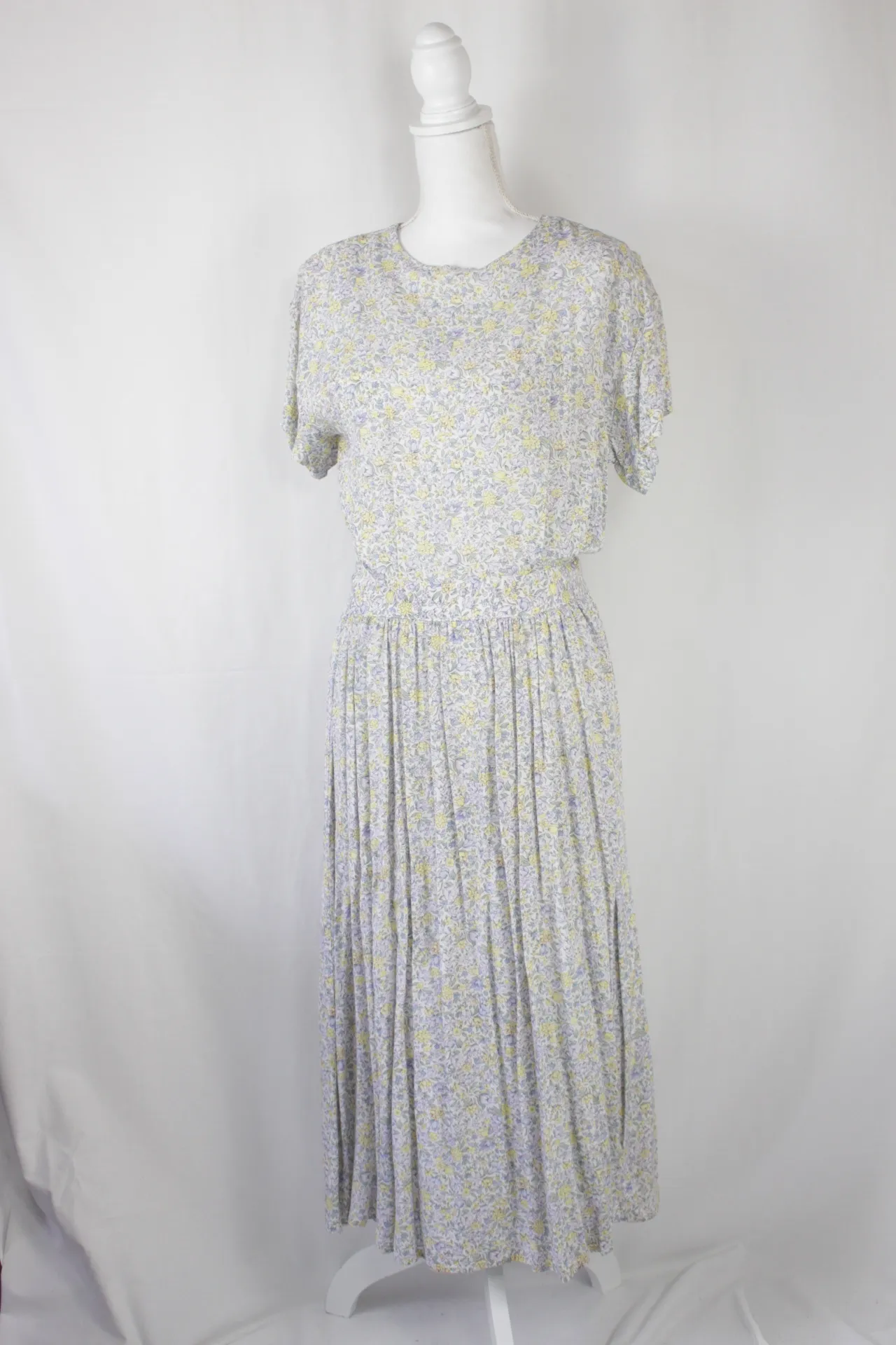 White Dress - Yellow, Purple, and Green Flowers (small)