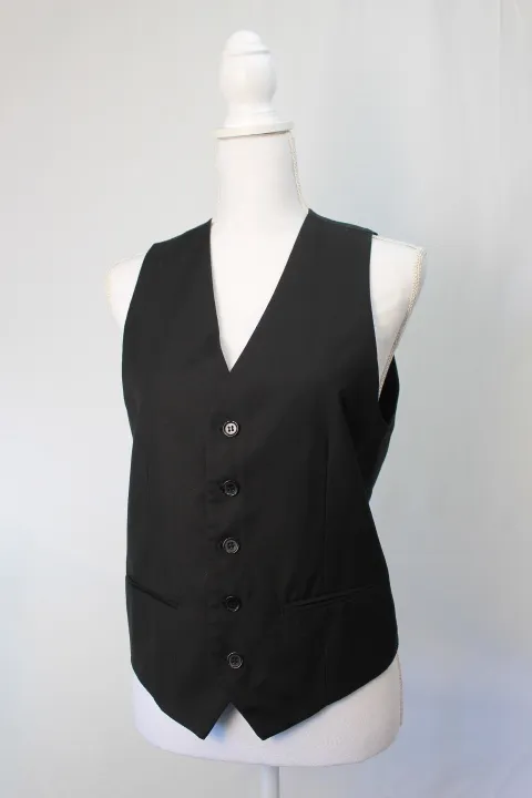 Black Suit Vest - Black Buttons ()