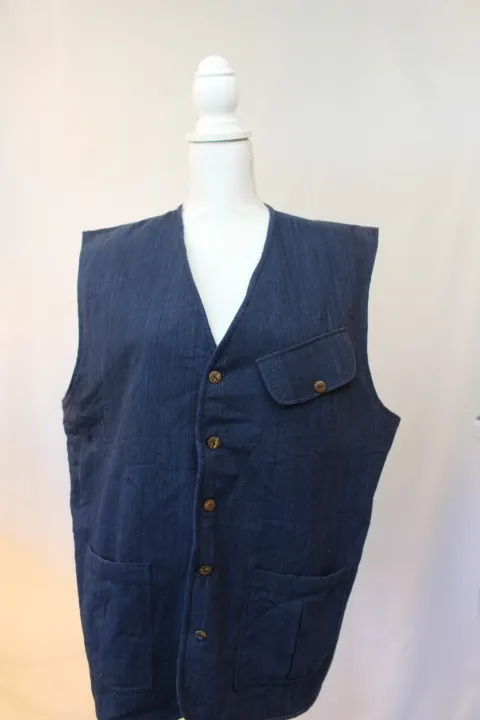 Blue Vest - Cotton Button-Up ()