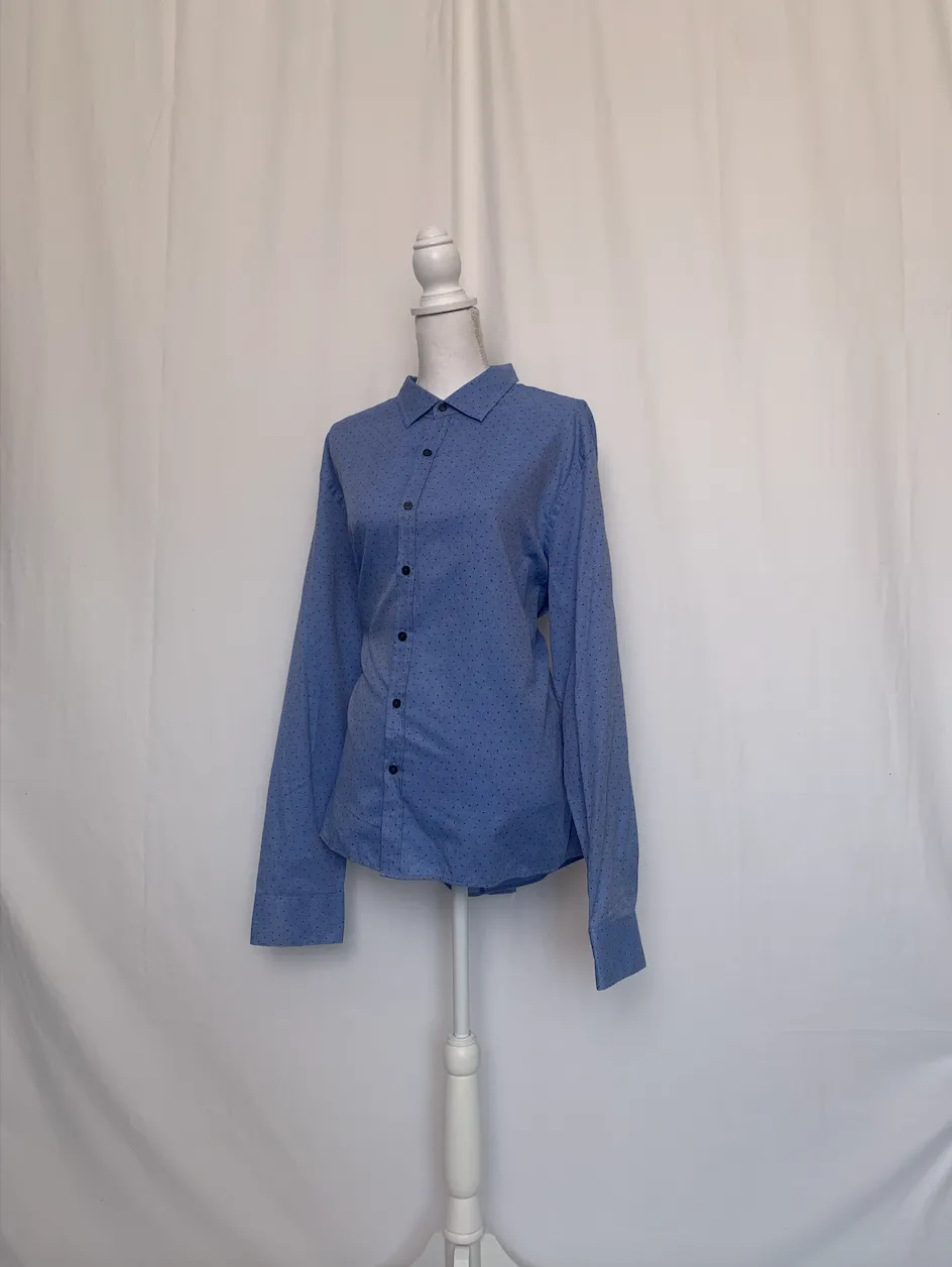 Blue and Black Dotted Shirt - Robert Barakett (Extra Extra Large)