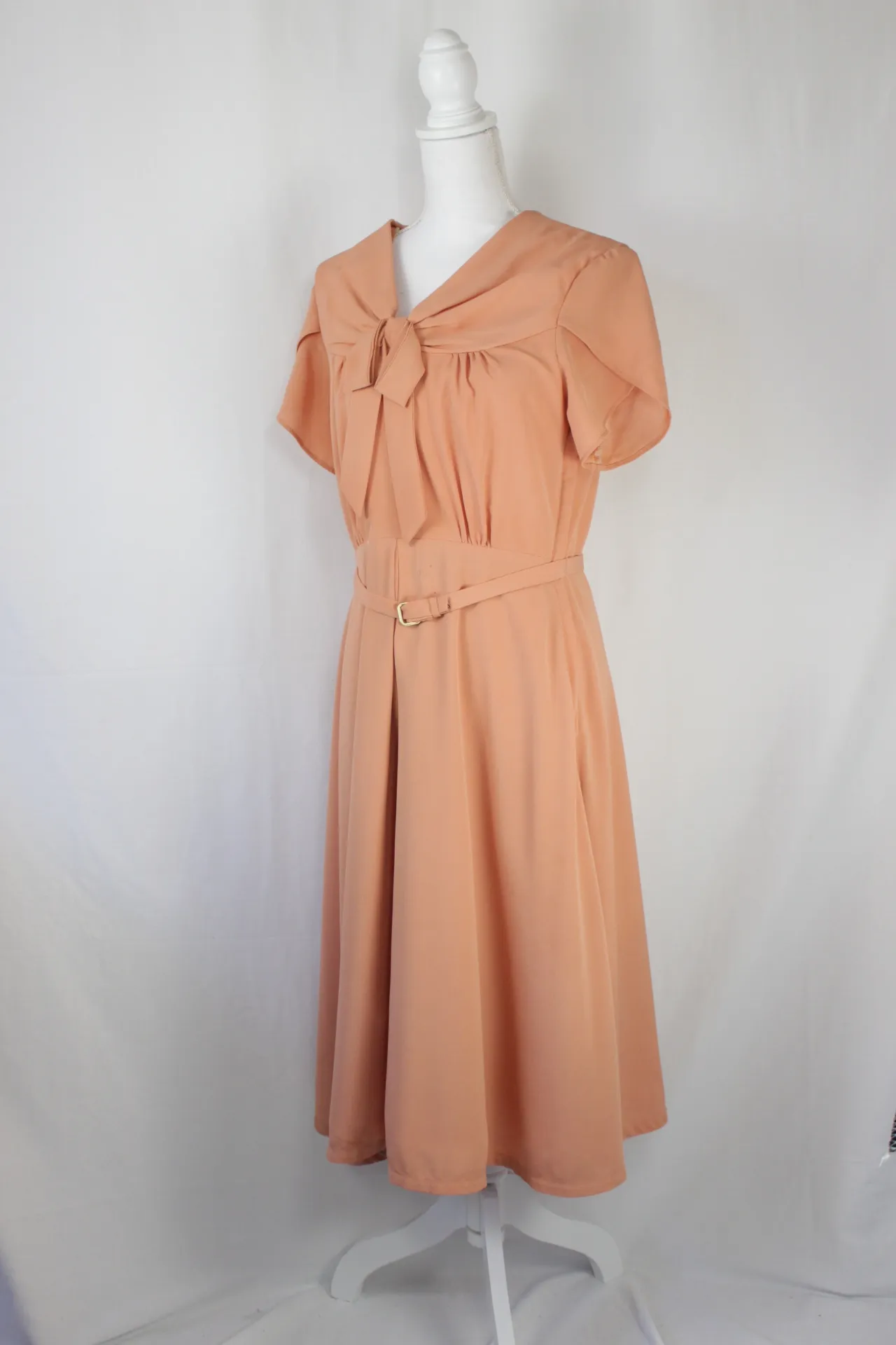 Peach Dress - Built in Belt (medium)