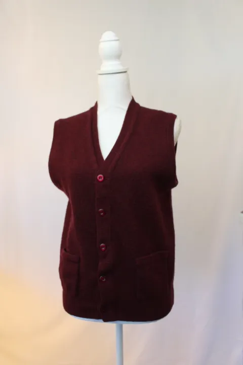 Maroon Vest - Buttoned Knit Sweater (large)