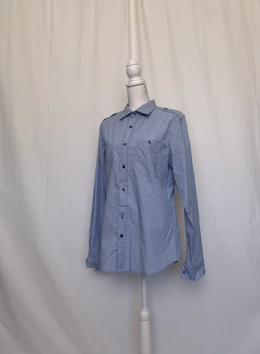 Blue and White Striped Shirt - Mark Eckō (Small)