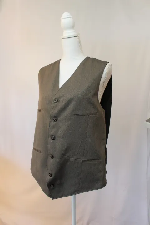 Gray/Brown Suit Vest - Herring Bone ()
