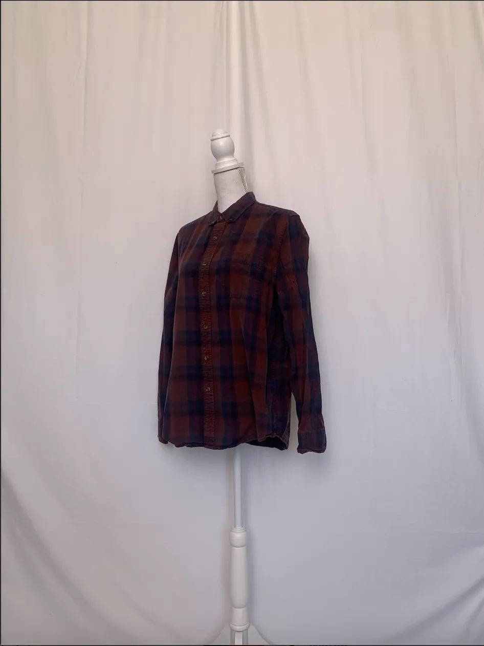 Red and Blue Plaid Shirt - Topman (Large)