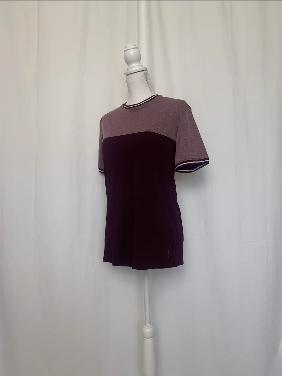 Maroon Patterned T-Shirt - Denim & Flower Ricky Singh (Small)