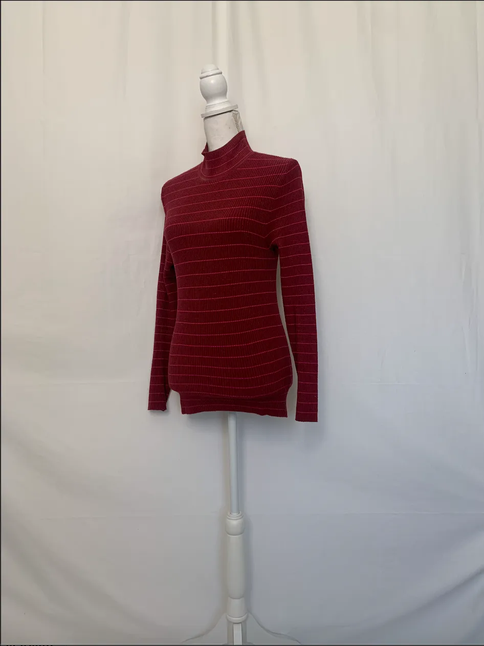 Pink Striped Turtleneck - Marine Layer (Extra Small)