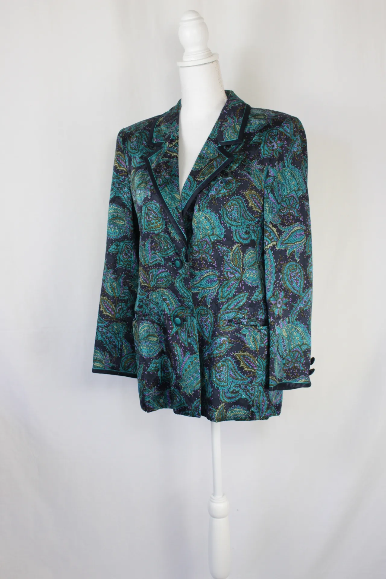 Green, Purple, And Black Paisley Blazer ()
