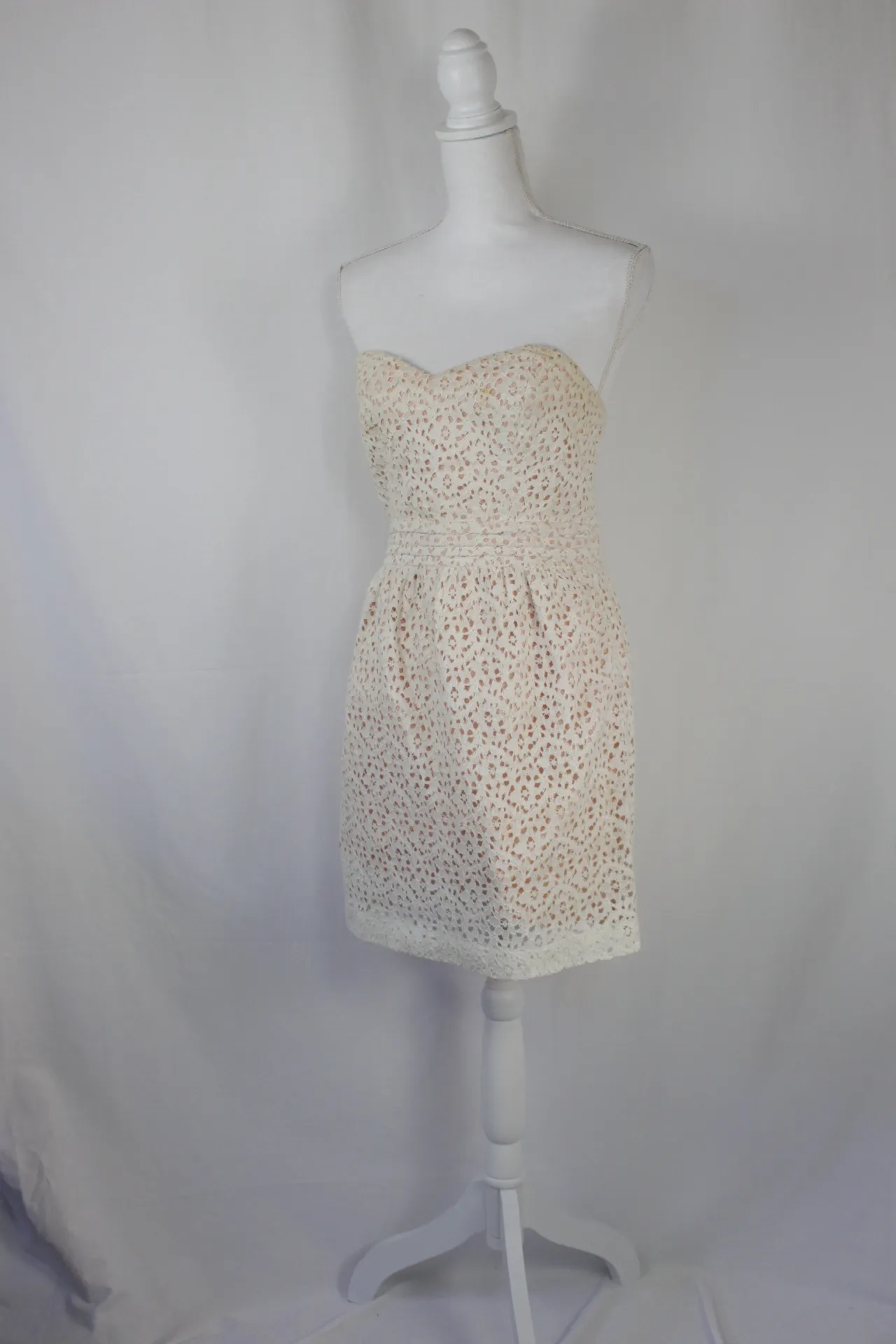 Pink and White Dress - Strapless ()