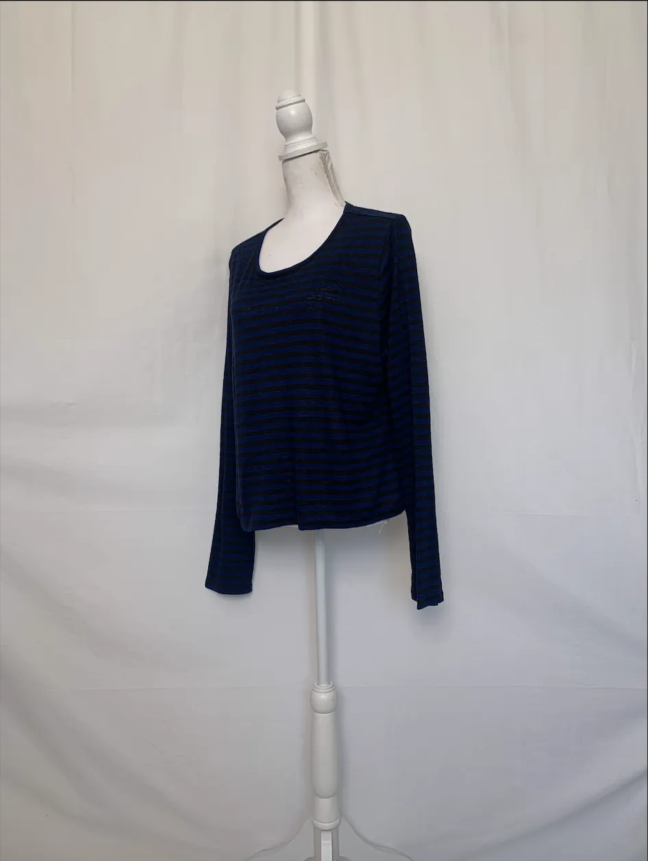 Blue and Black Striped Shirt - Good American ( )