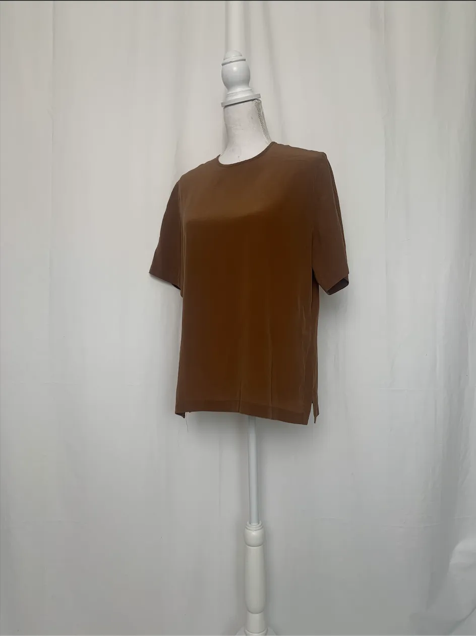 Brown Silk Shirt - Lands' End ( )