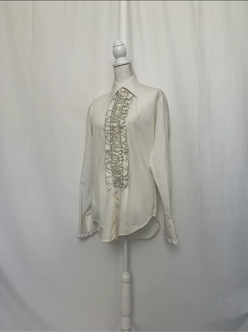 White Ruffled Shirt - After Six ( )