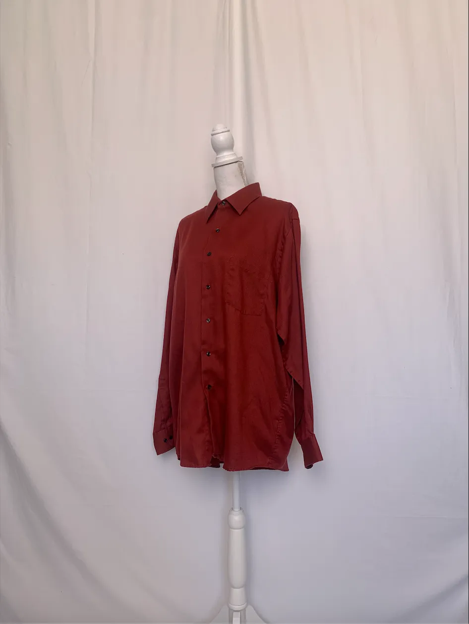 Orange Patterned Shirt - Van Heusen (Large)