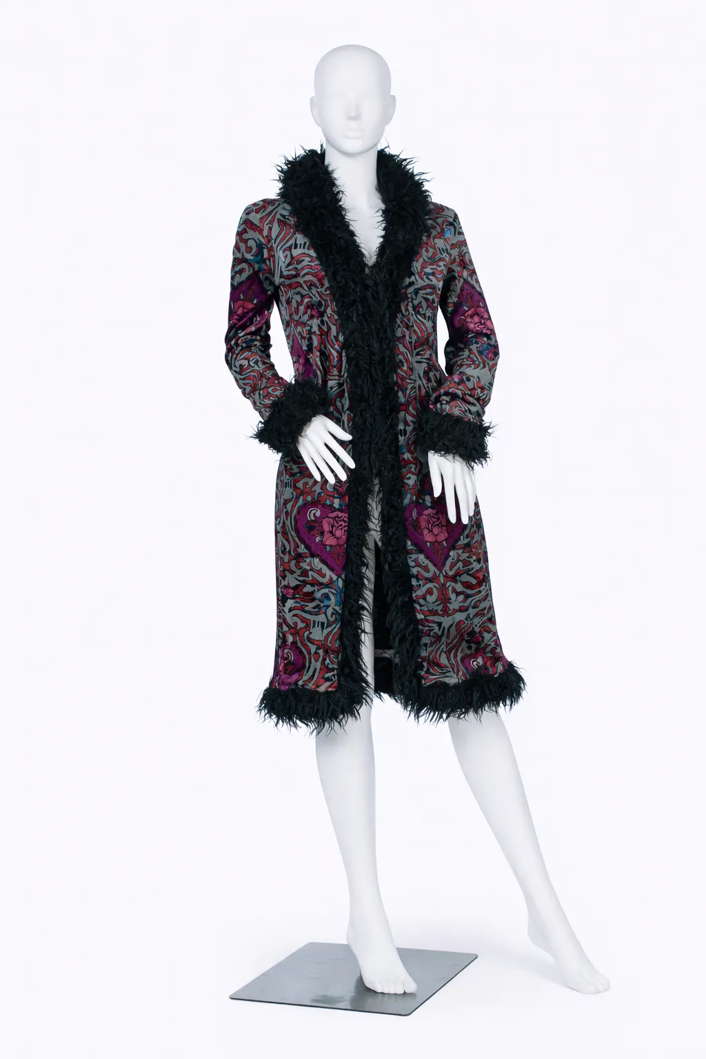 Betsey Johnson Velvet Faux Fur Robe