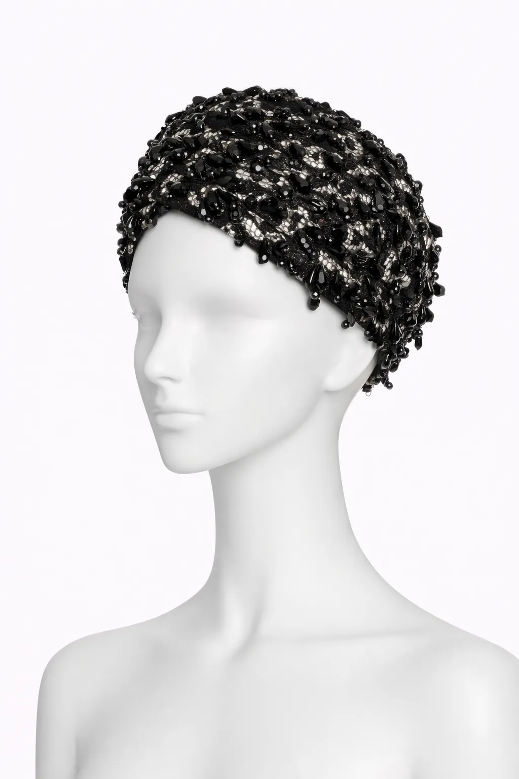 Christian Dior Chapeaux Beaded Lace Turban (c. 1950s–1960s)