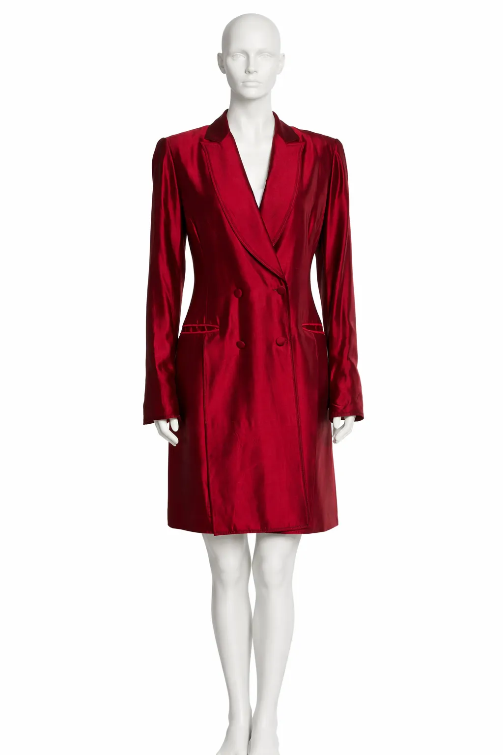 Late 1990s–Early 2000s Gianfranco Ferré Spring/Summer Satin Duster Coat
