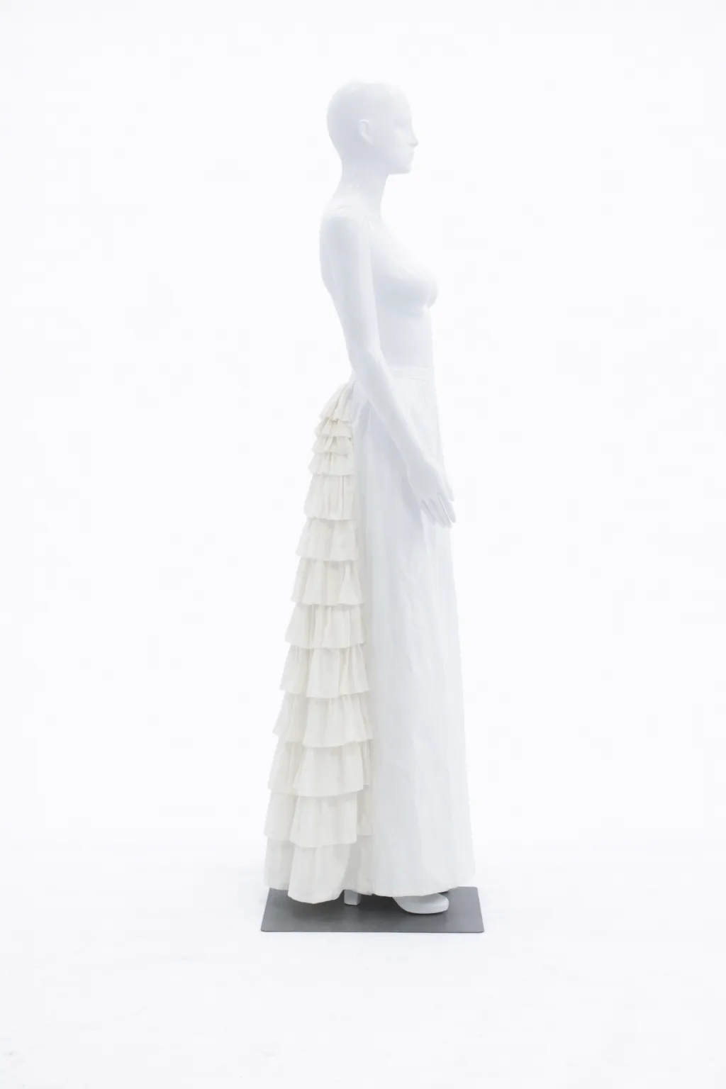 Dries Van Noten White Cotton Bustle Skirt